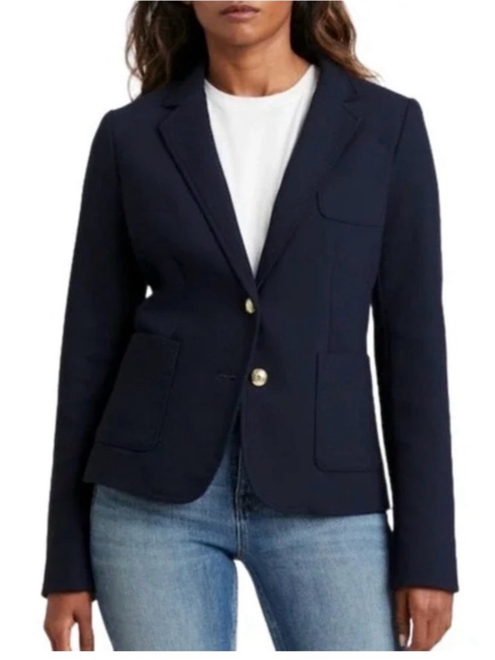 Banana Republic Navy Blue Gold Button Classic Fit Blazer Size 8